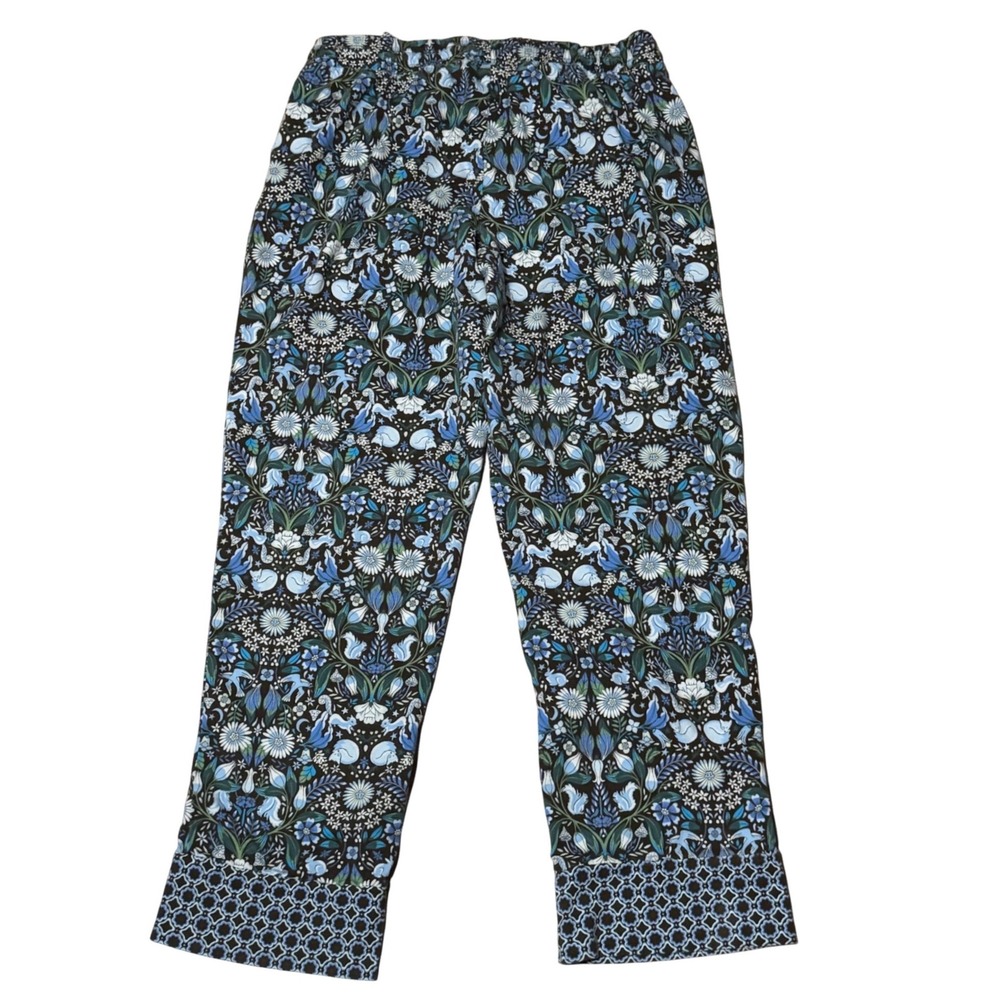 Vera Bradley Blue Floral Woodland Pajama Lounge Pants 100% Cotton Size Medium - Picture 10 of 11